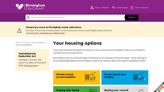 Your housing options | Birmingham City Council