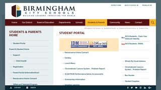 Students & Parents Home / Student Portal - Birmingham City Schools
