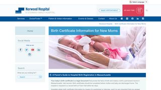 Birth Certificate Information for New Moms: Norwood Hospital | A ...
