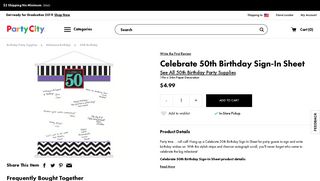 Celebrate 50th Birthday Sign-In Sheet 19in x 24in | Party City