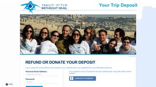 Donation LogIn - taglit-birthright israel registration