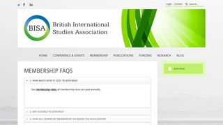 Membership FAQs - British International Studies Association