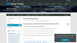 My account is temporarily blocked (Multicraft) - Knowledgebase - VA ...