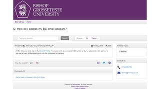 How do I access my BG email account? - AskUs - Bishop Grosseteste ...