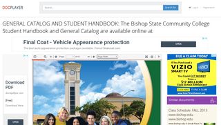 GENERAL CATALOG AND STUDENT HANDBOOK: The Bishop State ...