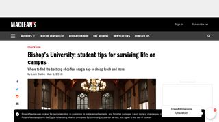 Bishop's University: student tips for surviving life on campus ...