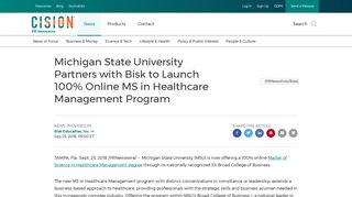 Michigan State University Partners with Bisk to Launch ... - PR Newswire