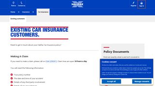 Halifax UK | Existing customers | Car insurance