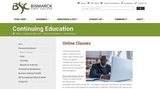 Online Classes | Bismarck State College