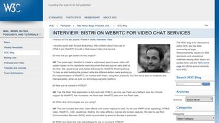 Interview: Bistri on WebRTC for Video Chat Services | W3C Blog