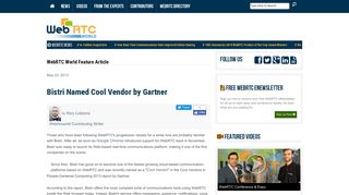 Bistri Named Cool Vendor by Gartner - WebRTC World