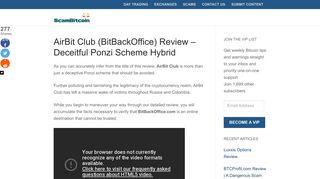AirBit Club (BitBackOffice) Review - Deceitful Ponzi Scheme Hybrid ...