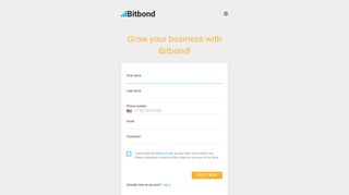 Sign up to get a small business loan with Bitbond