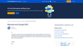 Bitbucket and Google SSO - Atlassian Community