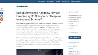 Bitclub Advantage Academy Review - Diverse Crypto Solution or ...