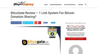 BitcoGate Review - 1 Link System For Bitcoin Donation Sharing?