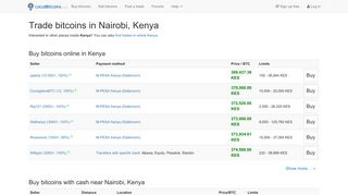 Buy and Sell Bitcoins in Nairobi, Kenya with LocalBitcoins.com
