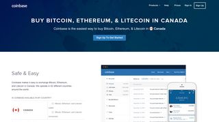 Buy Bitcoin/Ethereum In Canada - Coinbase