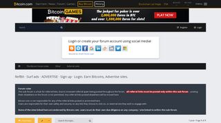 RefBit · Surf ads · ADVERTISE · Sign up · Login. Earn Bitcoins ...