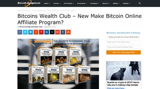 Bitcoins Wealth Club Review - New Make Bitcoin Online Affiliate ...