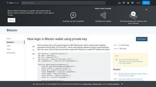api - How login in Bitcoin wallet using private key - Bitcoin ...