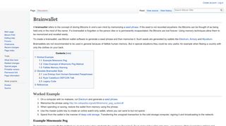 Brainwallet - Bitcoin Wiki