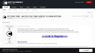 Bitcoin Tube : Watch You Tube Videos to earn bitcoin - PROMOTIONS ...