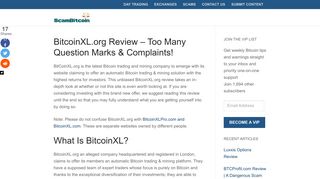 BitcoinXL.org Review – Too Many Question Marks & Complaints ...