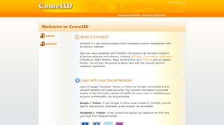 Welcome to CometID - Comet ID - Accounts