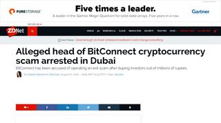 Alleged head of BitConnect cryptocurrency scam arrested in Dubai ...