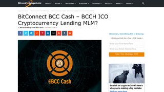 BitConnect BCC Cash Review - BCCH ICO Cryptocurrency Lending ...