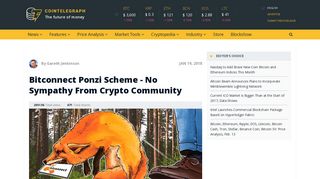 Bitconnect Ponzi Scheme - No Sympathy From Crypto Community