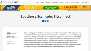 Spotting a Scamcoin: Bitconnect - Coin Clarity