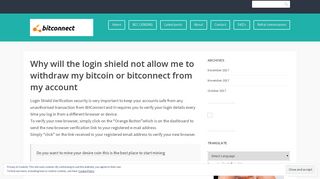 Why will the login shield not allow me to withdraw my bitcoin or ...