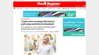 Crypto-cash exchange BitConnect pulls plug amid Bitcoin bloodbath ...