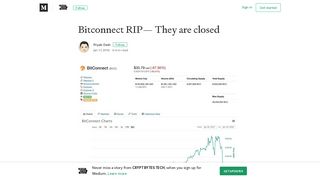Bitconnect RIP— They are closed – CRYPT BYTES TECH – Medium