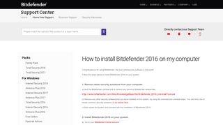 How to install Bitdefender 2016 on my computer