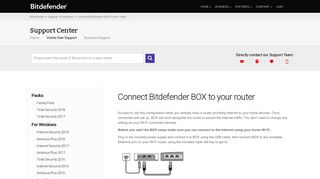 Connect Bitdefender BOX to your router