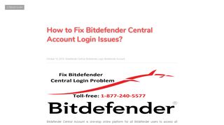 How to Fix Bitdefender Central Account Login Issues? - Bitdefender ...