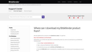 Where can I download my Bitdefender product from?