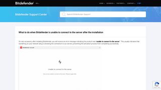 What to do when Bitdefender is unable to connect to the server after ...