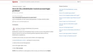 How to fix a Bitdefender Central account login problem - Quora