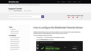 How to configure the Bitdefender Parental Advisor