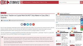 Fake News: Teacher on Crystal Meth Did NOT Strip ... - Hoax Alert