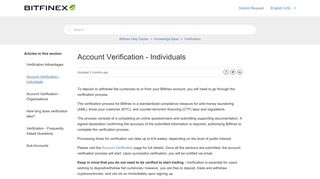 Account Verification - Individuals – Bitfinex Help Center - Bitfinex support