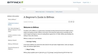 A Beginner's Guide to Bitfinex – Bitfinex Help Center - Bitfinex support