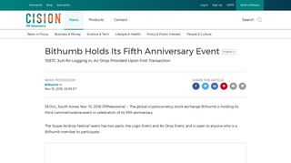 Bithumb Holds Its Fifth Anniversary Event - PR Newswire