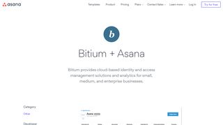 Bitium + Asana integration · Asana