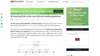 BitLendingClub is the new Bitcoin lending platform - 99Bitcoins