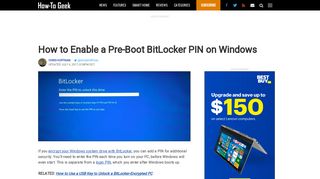 How to Enable a Pre-Boot BitLocker PIN on Windows